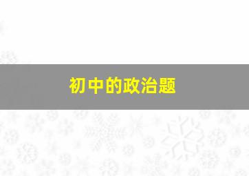 初中的政治题