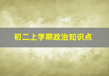 初二上学期政治知识点