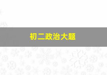 初二政治大题