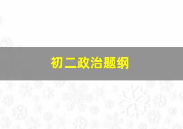 初二政治题纲