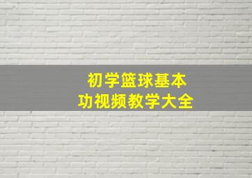 初学篮球基本功视频教学大全