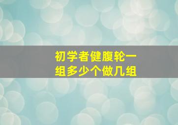 初学者健腹轮一组多少个做几组