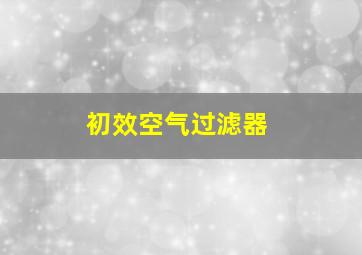 初效空气过滤器