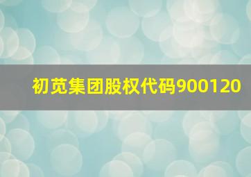 初苋集团股权代码900120