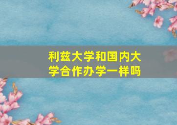 利兹大学和国内大学合作办学一样吗