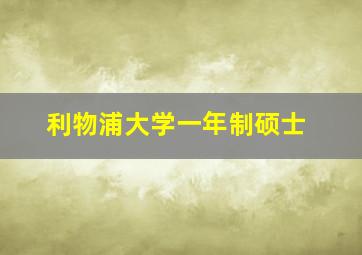 利物浦大学一年制硕士