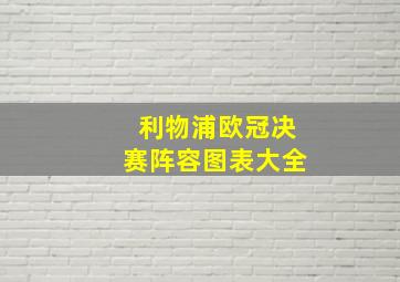 利物浦欧冠决赛阵容图表大全