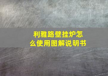 利雅路壁挂炉怎么使用图解说明书