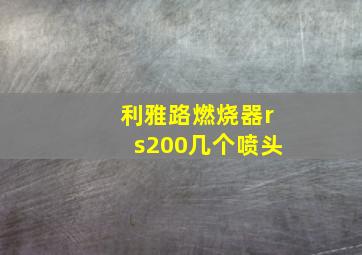 利雅路燃烧器rs200几个喷头