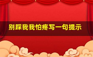 别踩我我怕疼写一句提示