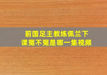 前国足主教练佩兰下课冤不冤是哪一集视频