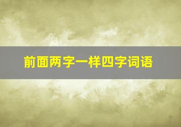 前面两字一样四字词语