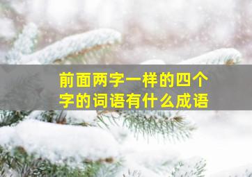 前面两字一样的四个字的词语有什么成语