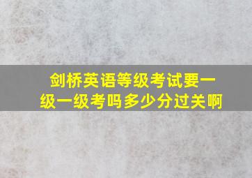 剑桥英语等级考试要一级一级考吗多少分过关啊