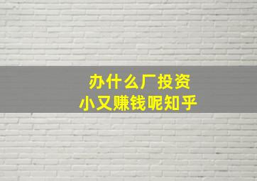 办什么厂投资小又赚钱呢知乎