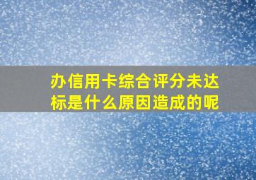 办信用卡综合评分未达标是什么原因造成的呢