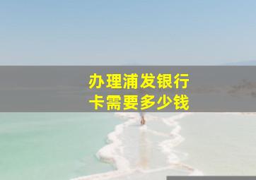 办理浦发银行卡需要多少钱