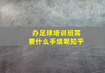 办足球培训班需要什么手续呢知乎