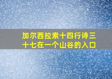 加尔西拉索十四行诗三十七在一个山谷的入口