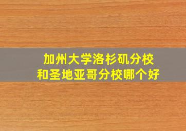 加州大学洛杉矶分校和圣地亚哥分校哪个好