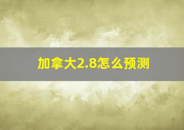 加拿大2.8怎么预测