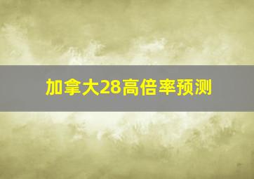 加拿大28高倍率预测