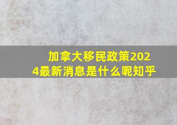 加拿大移民政策2024最新消息是什么呢知乎