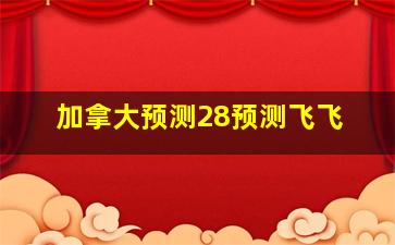 加拿大预测28预测飞飞