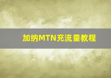 加纳MTN充流量教程