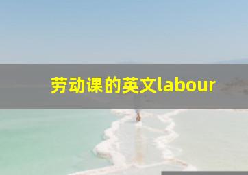 劳动课的英文labour