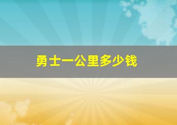 勇士一公里多少钱