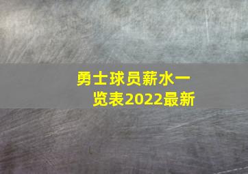 勇士球员薪水一览表2022最新