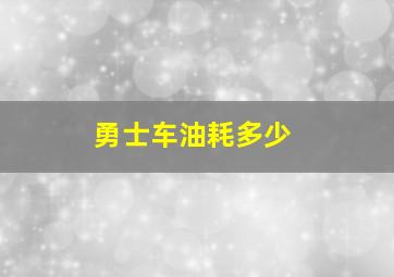 勇士车油耗多少