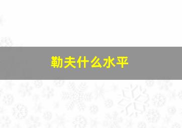 勒夫什么水平