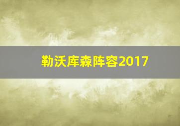 勒沃库森阵容2017