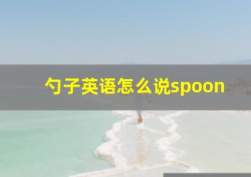 勺子英语怎么说spoon