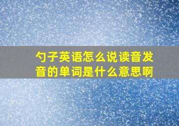 勺子英语怎么说读音发音的单词是什么意思啊