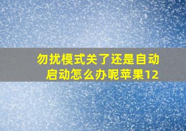 勿扰模式关了还是自动启动怎么办呢苹果12