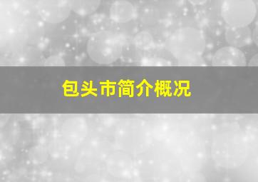 包头市简介概况