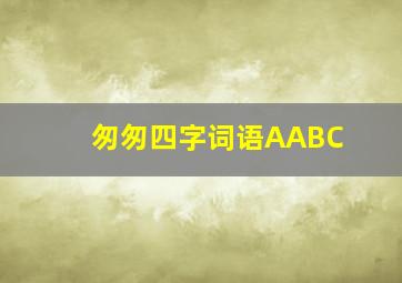 匆匆四字词语AABC