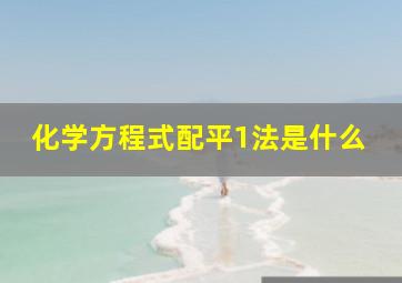 化学方程式配平1法是什么