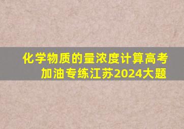 化学物质的量浓度计算高考加油专练江苏2024大题