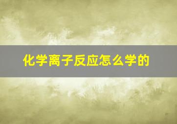 化学离子反应怎么学的