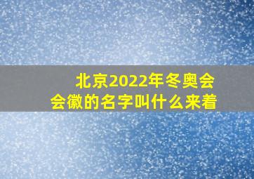 北京2022年冬奥会会徽的名字叫什么来着