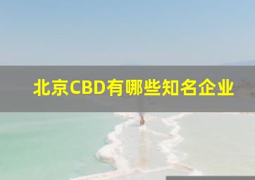 北京CBD有哪些知名企业