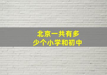 北京一共有多少个小学和初中