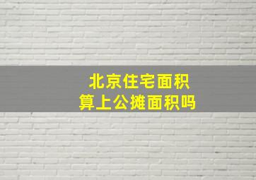 北京住宅面积算上公摊面积吗