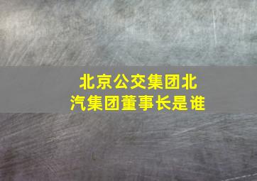 北京公交集团北汽集团董事长是谁