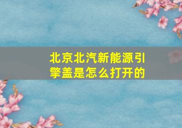 北京北汽新能源引擎盖是怎么打开的