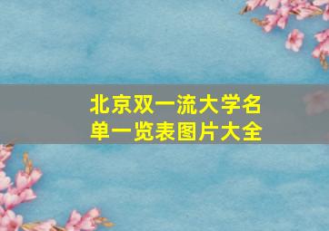 北京双一流大学名单一览表图片大全